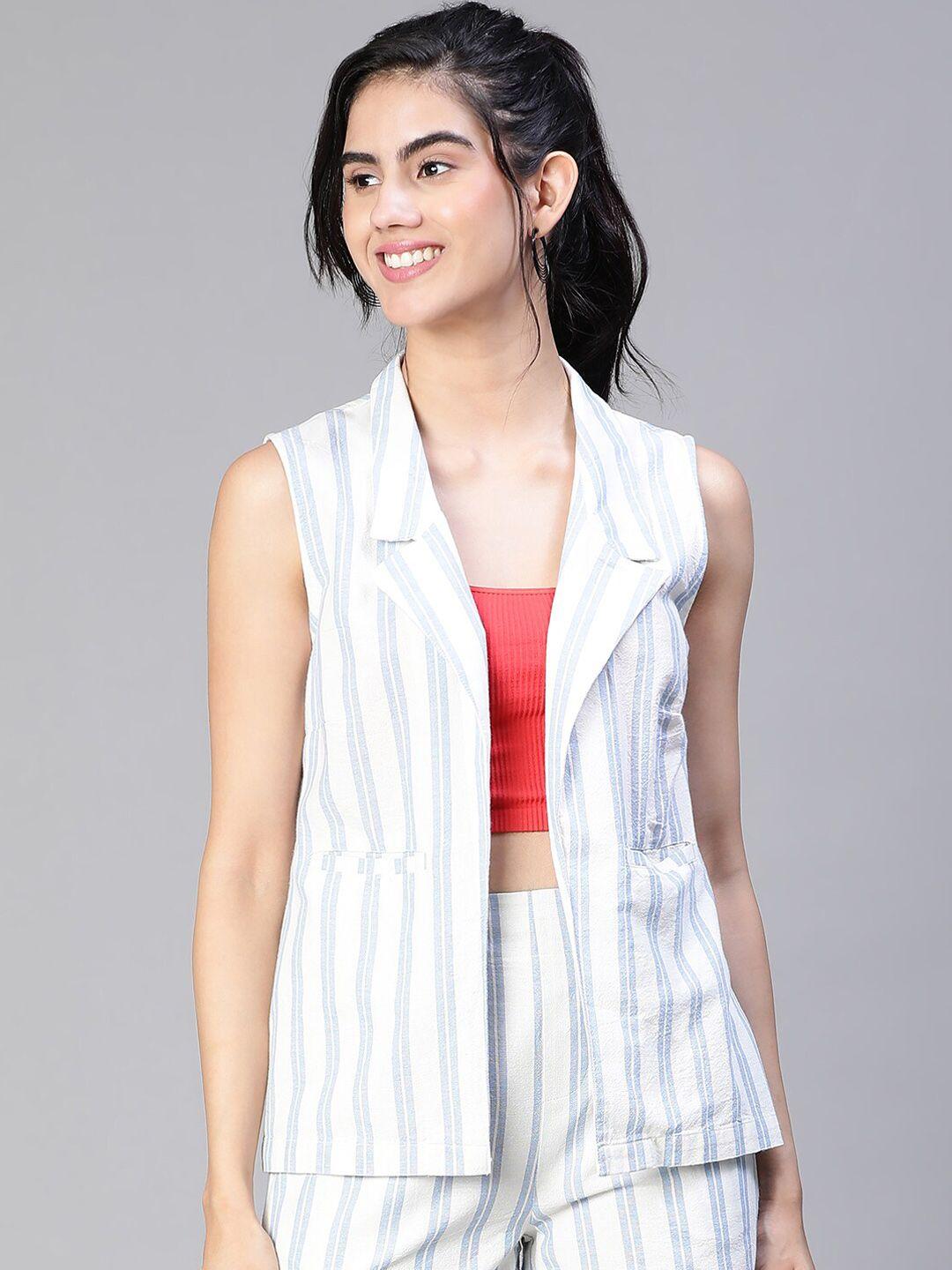 oxolloxo women striped pure cotton waistcoat