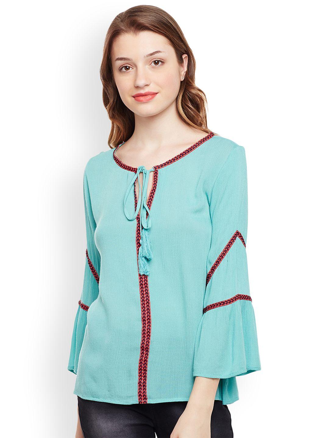 oxolloxo women teal solid top