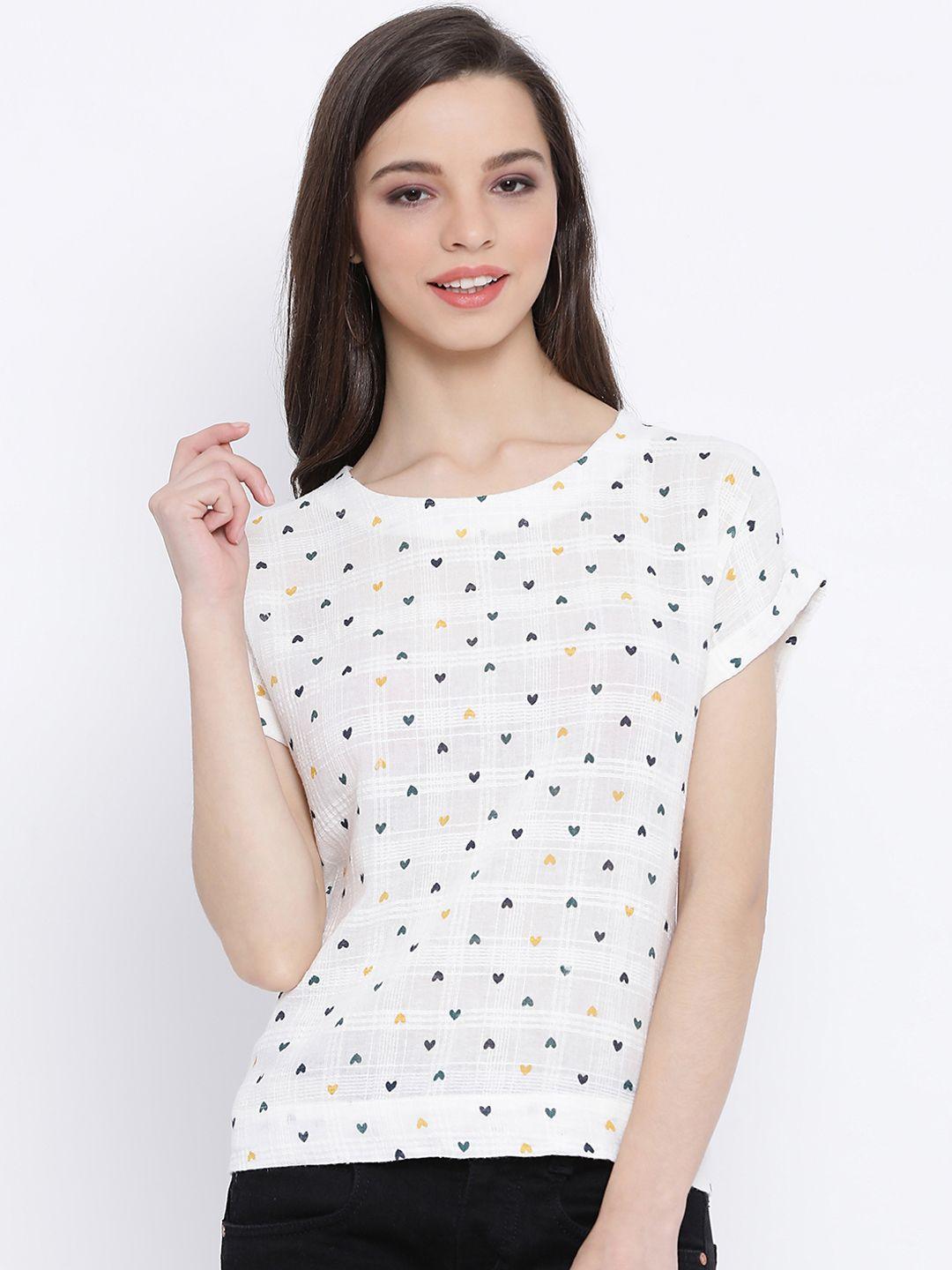 oxolloxo women white printed top