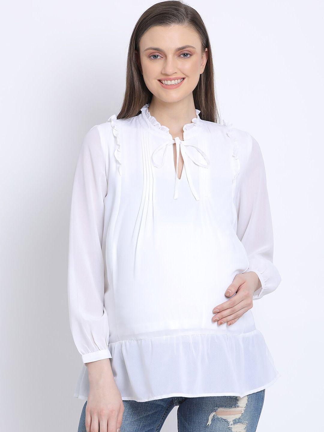 oxolloxo women white solid a-line top