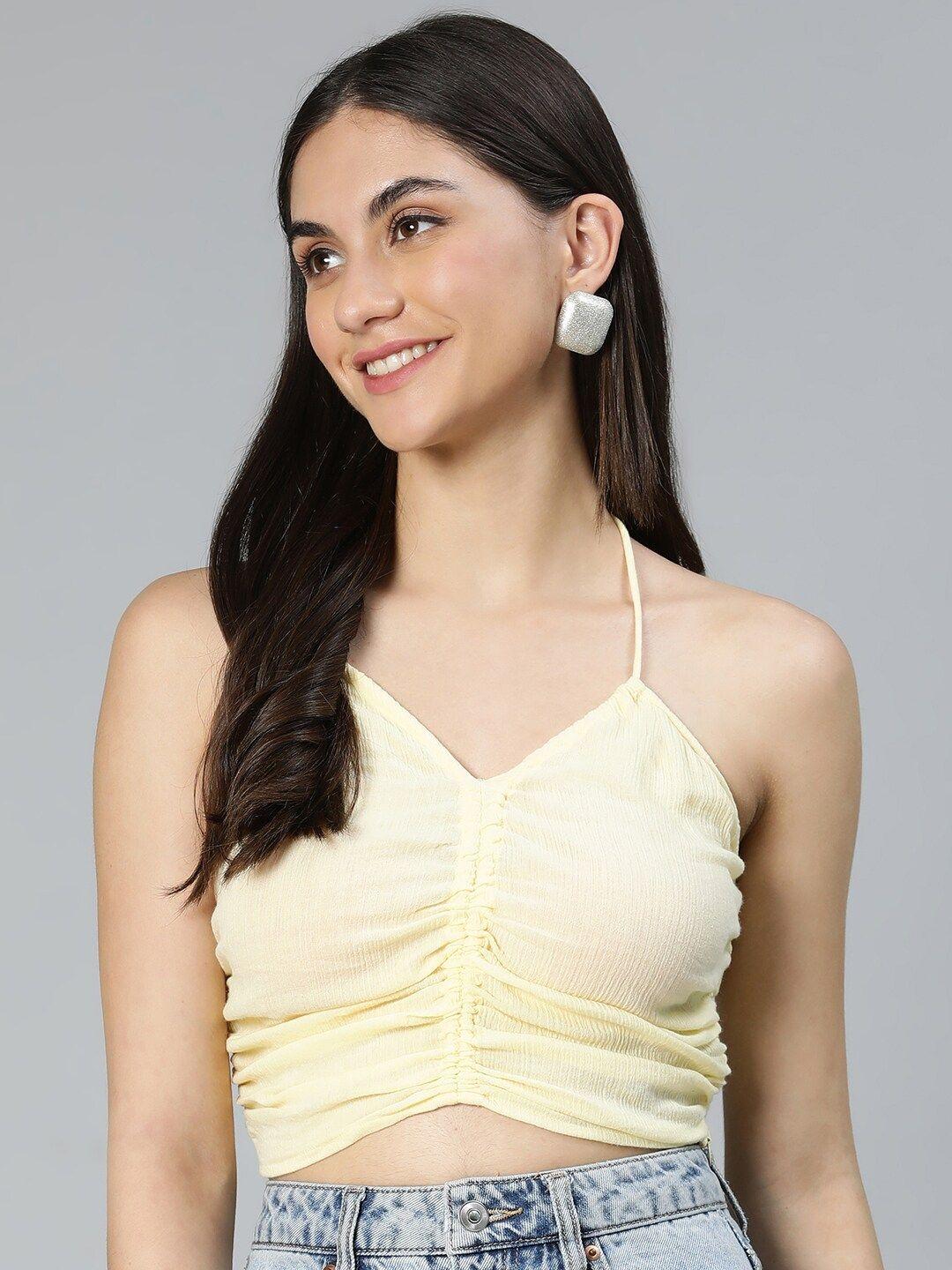 oxolloxo yellow bralette crop top