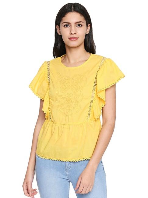 oxolloxo yellow sunshine freya stylised glam top