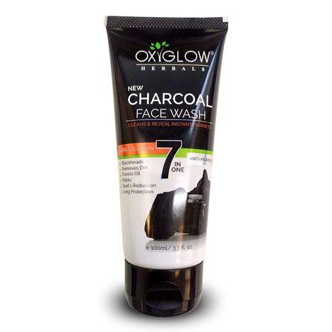 oxyglow herbals charcoal face wash,100ml,remove excess oil,reduce spot