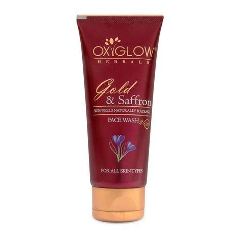 oxyglow herbals gold & saffron facewash,100ml,natural glow,brightening