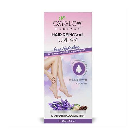 oxyglow herbals lavender & cocoa butter hair removal cream,40g