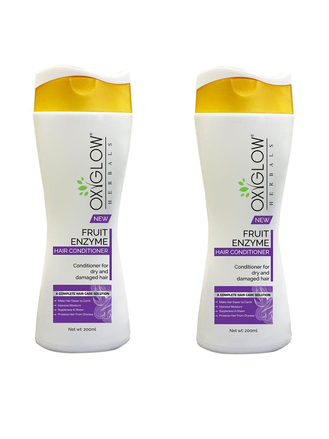 oxyglow herbals set of 2 fruit enzyme hair conditioner 200 ml each