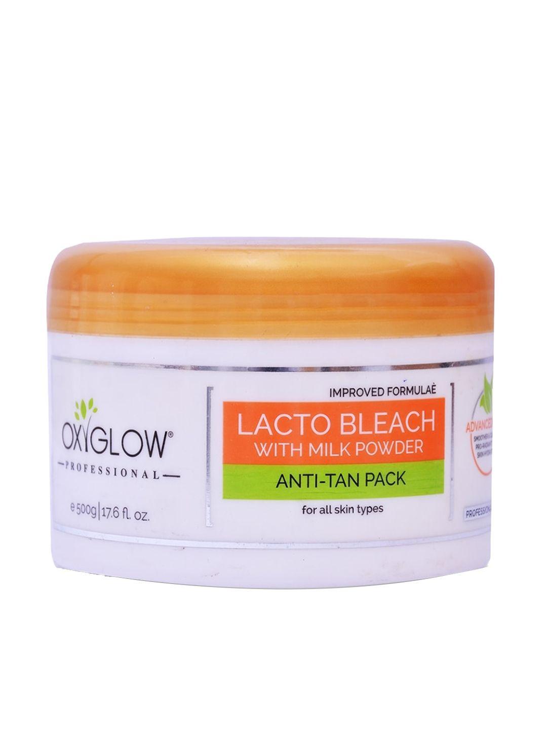 oxyglow lacto bleach anti-tan face pack with milk powder - 500 g