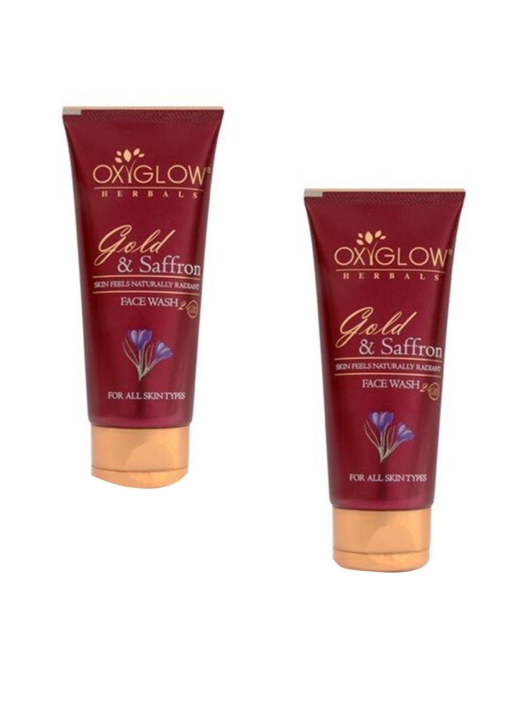 oxyglow set of 2 gold & saffron face washes - 100ml each