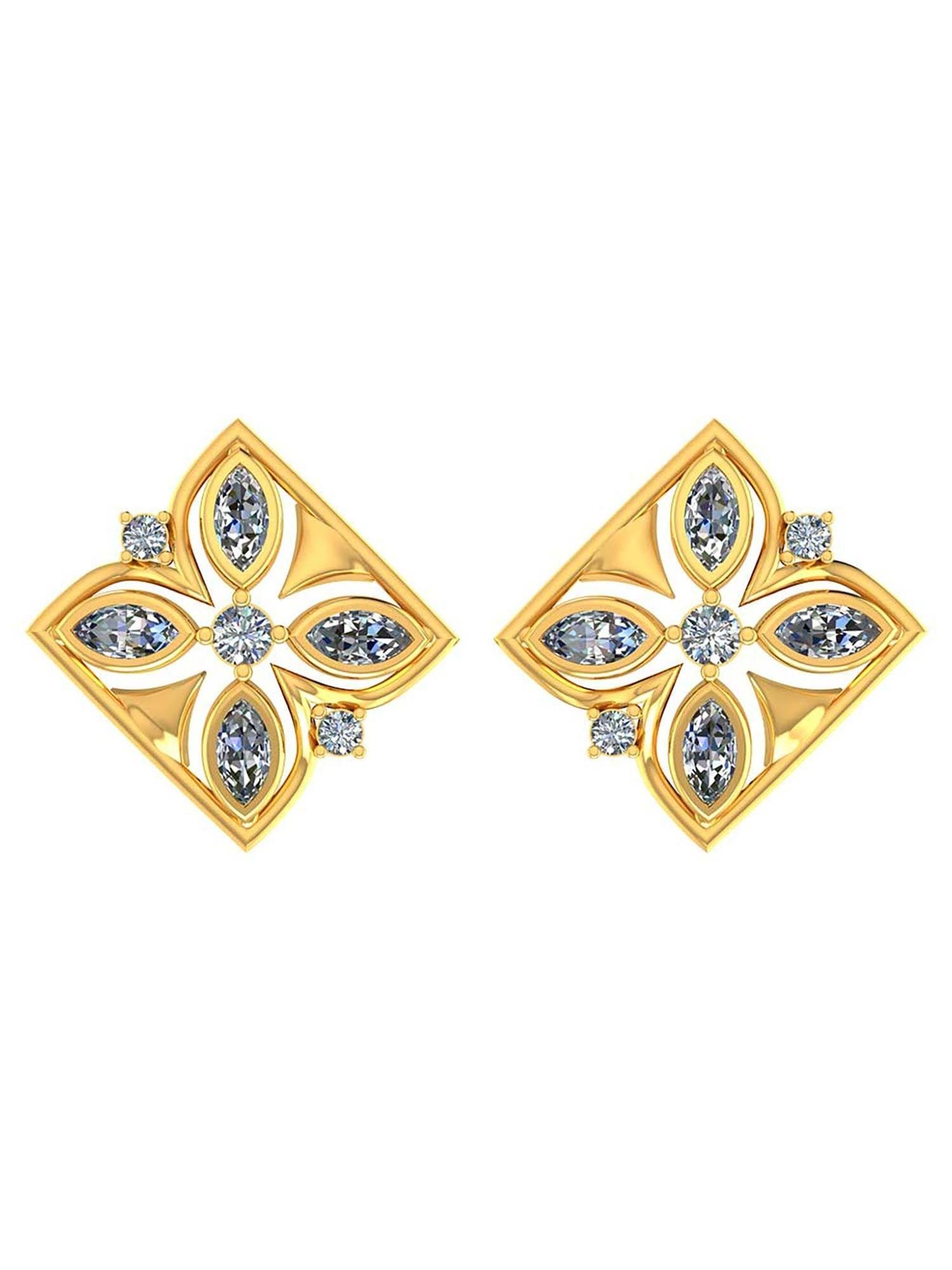 oyster stud gold earrings with gold screw