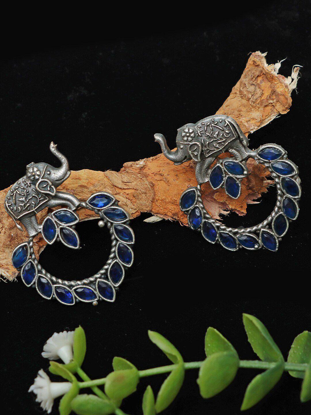 ozanoo blue animal shaped drop earrings