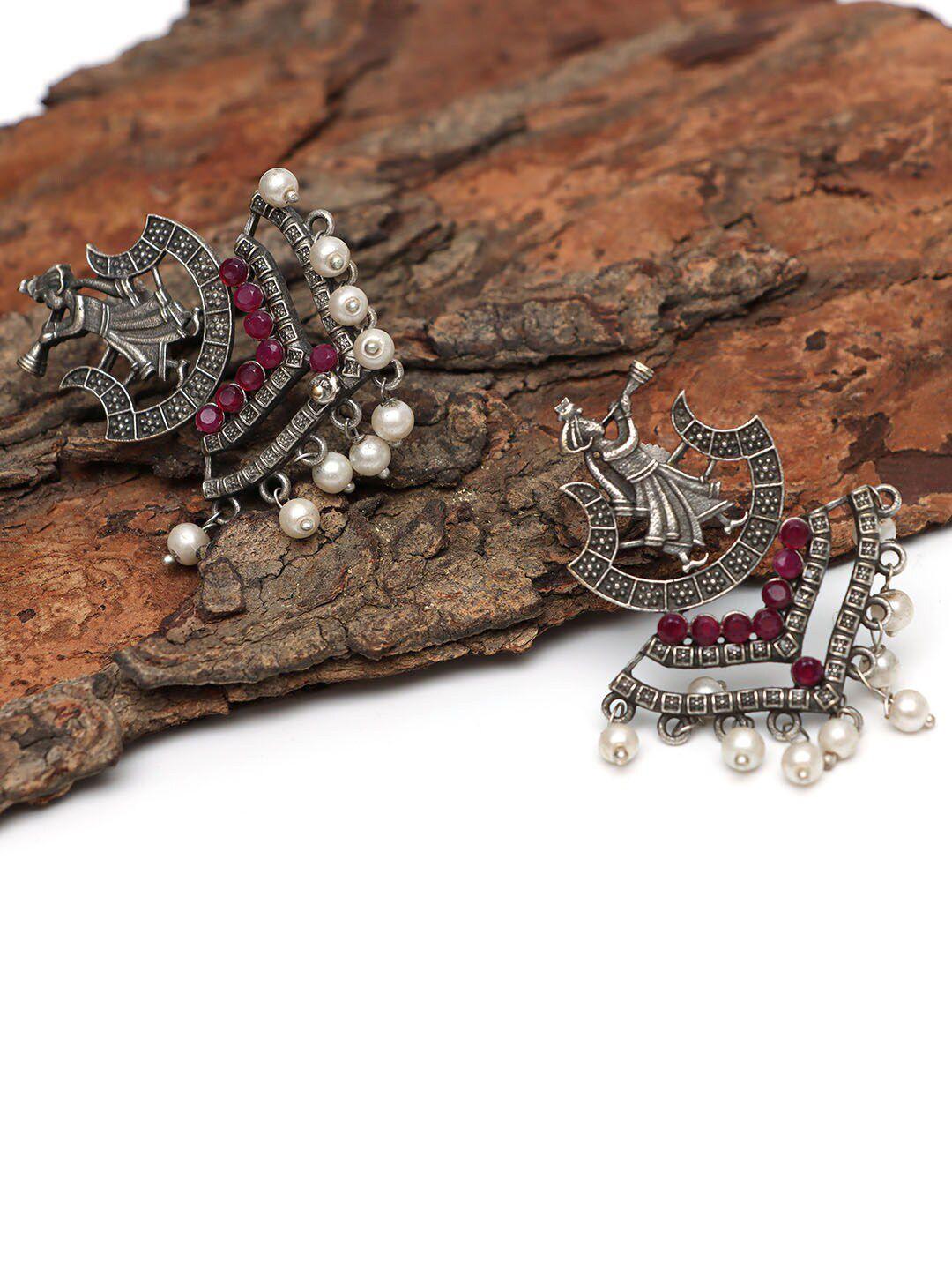 ozanoo brass-plated faux ruby classic drop earrings