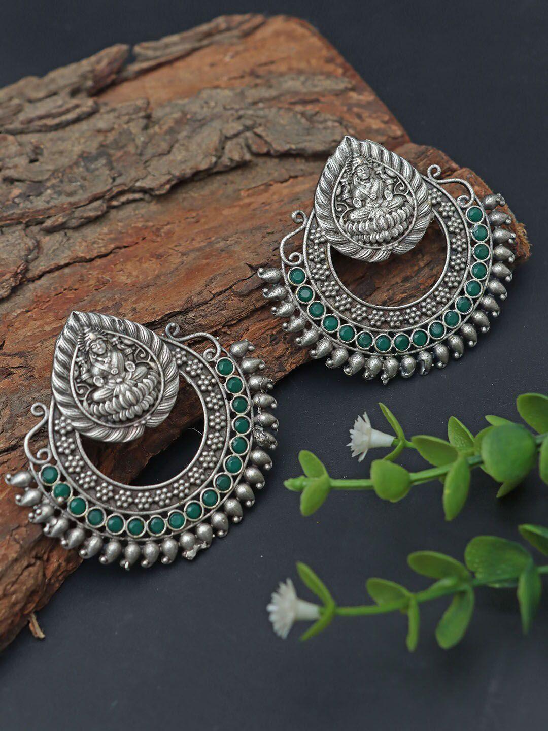 ozanoo silver-plated classic chandbalis earrings