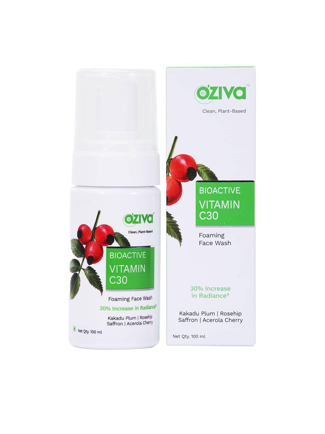 oziva bioactive vitamin c30 foaming face wash with kakadu plum & rosehip - 100 ml