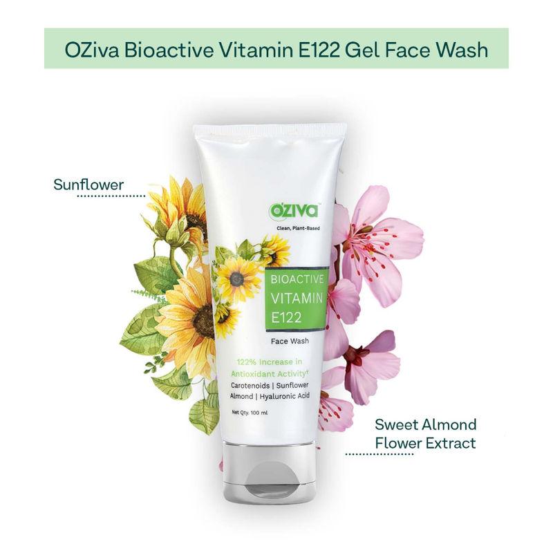 oziva bioactive vitamin e122 gel face wash with hyaluronic acid