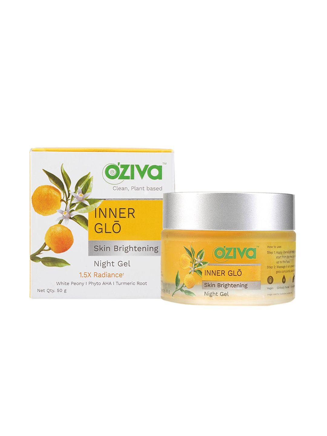 oziva inner glo skin brightening night gel with white peony & turmeric root - 50 g