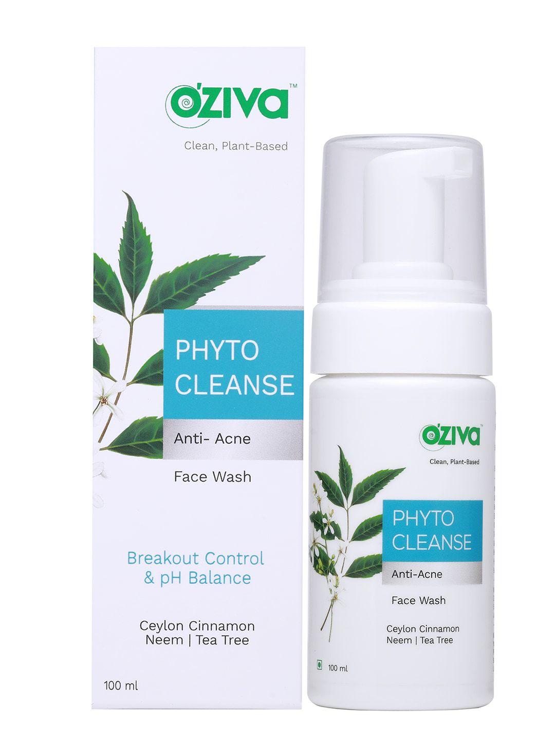 oziva phyto cleanse anti-acne face wash for acne control & pore cleansing 100 ml
