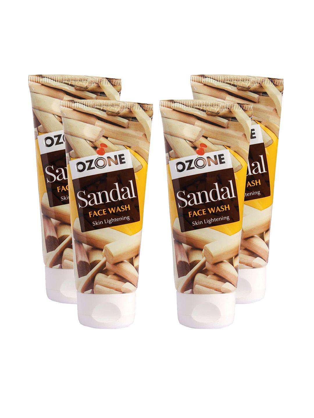 ozone set of 4 sandal face wash with aloe vera & cucumber for skin lightening - 60ml each