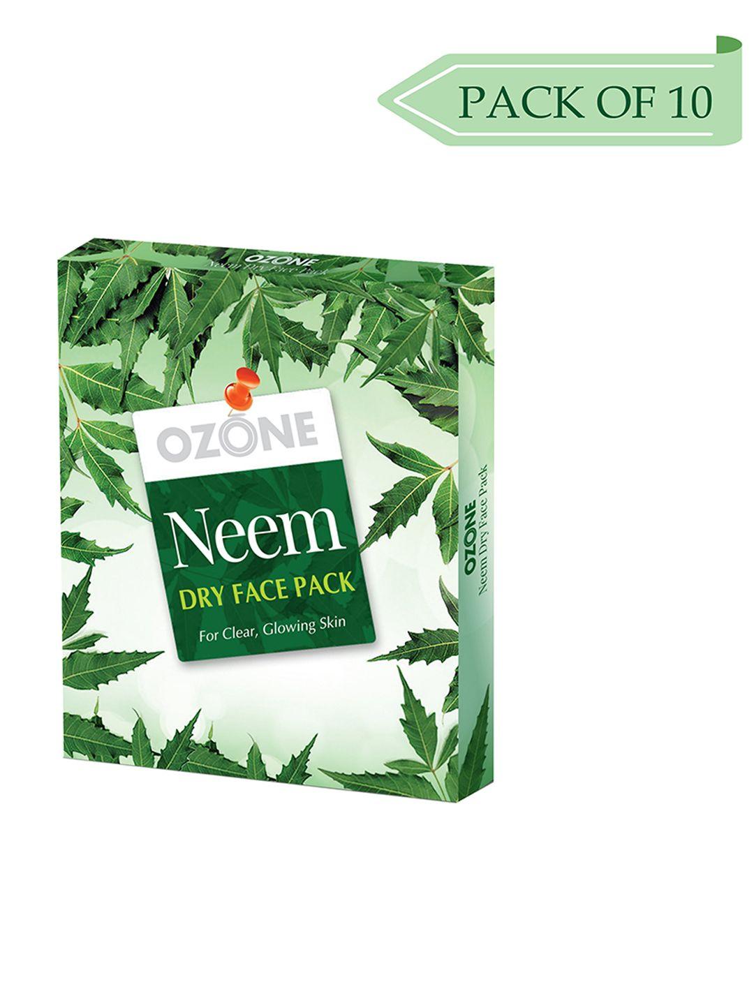 ozone set of 10 neem dry face pack - 25g each