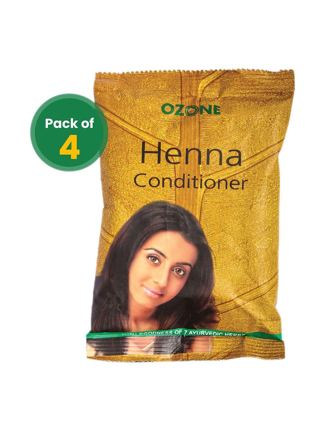 ozone set of 4 100% organic henna conditioner mehndi with 7 ayurvedic herbs - 100g each