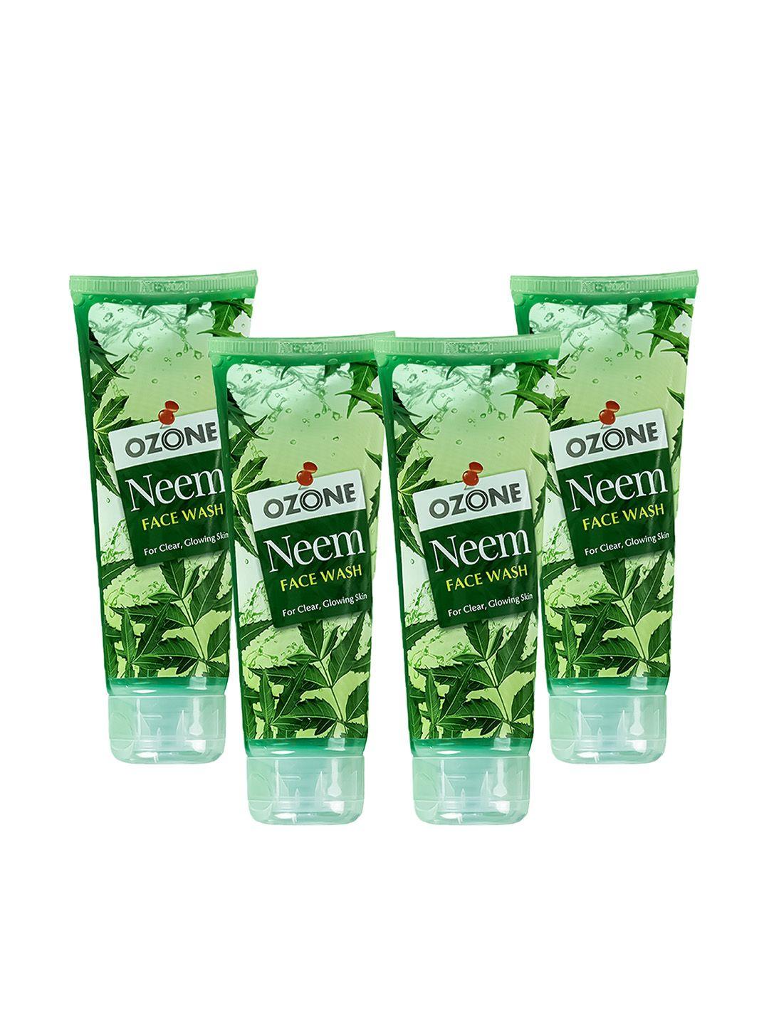 ozone set of 4 neem face wash with aloe vera & lemon for acne & breakouts - 100ml each