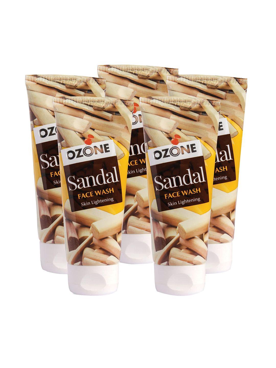 ozone set of 5 sandal face wash with aloe vera & cucumber for skin lightening - 60ml each