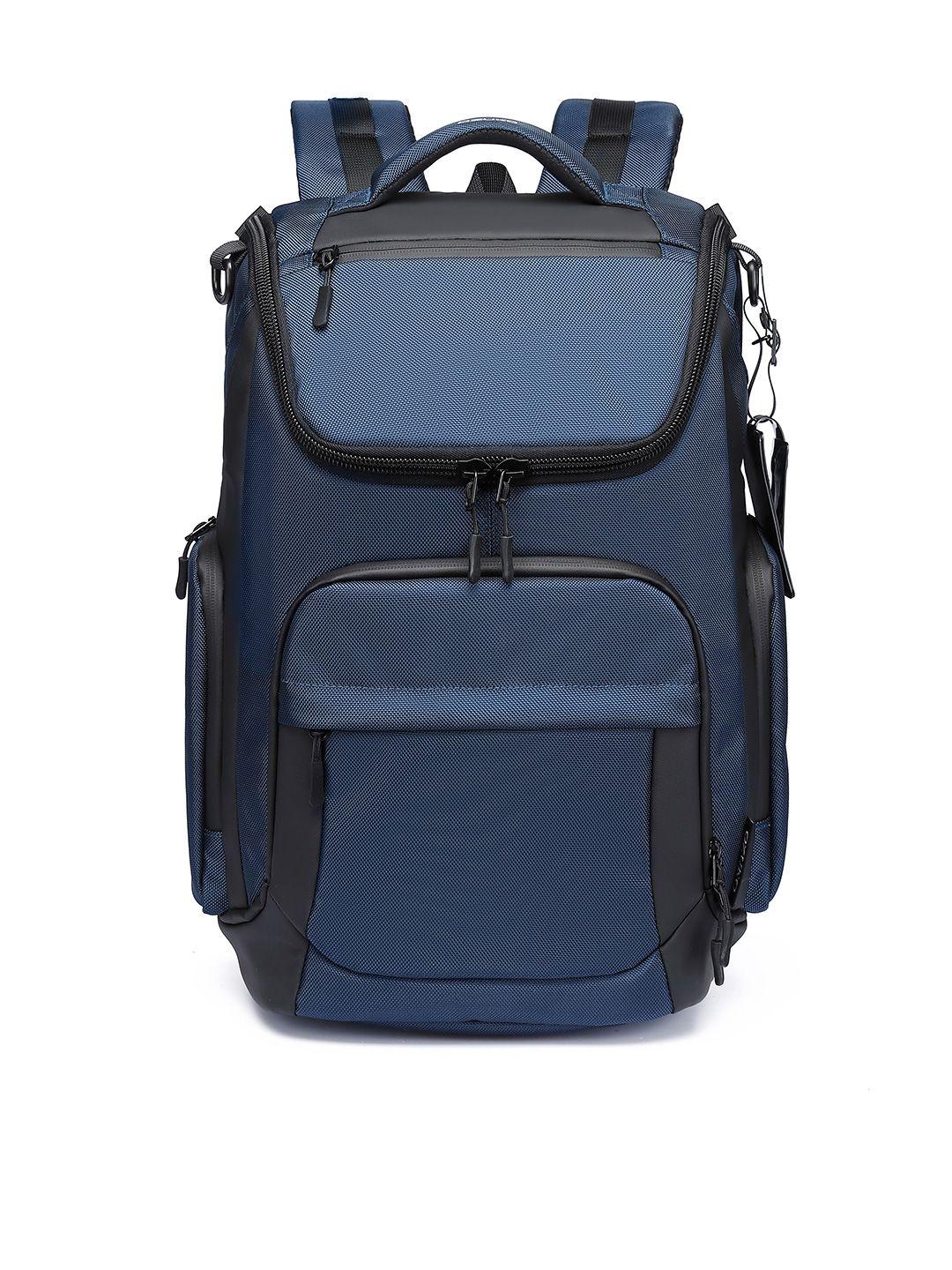 ozuko blue & black soft case medium backpack