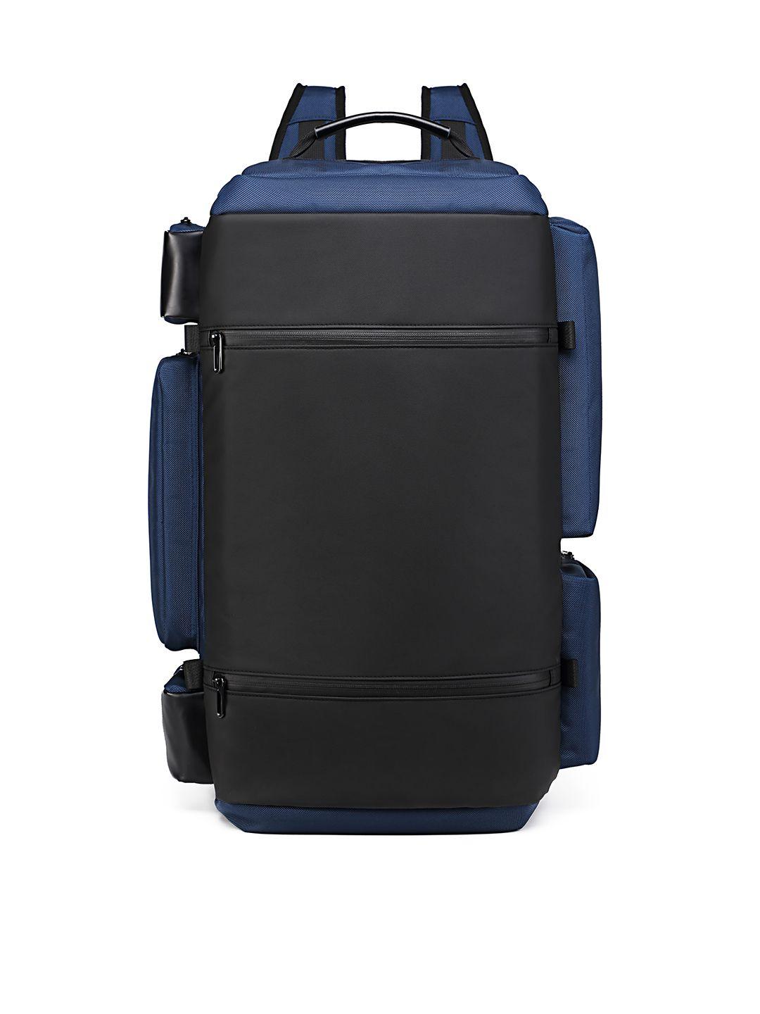 ozuko blue & black soft case medium backpack