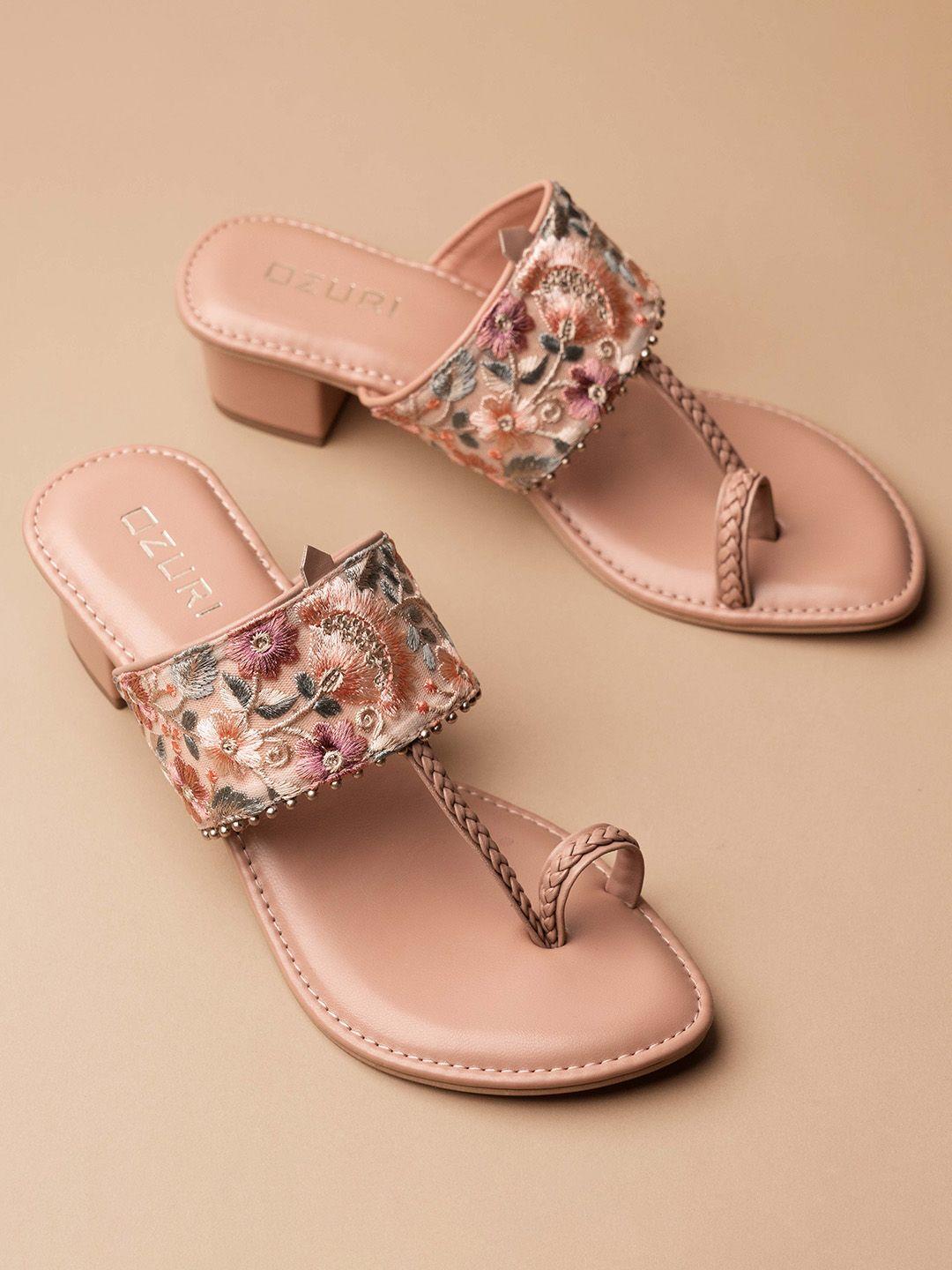 ozuri embellished open toe block heels
