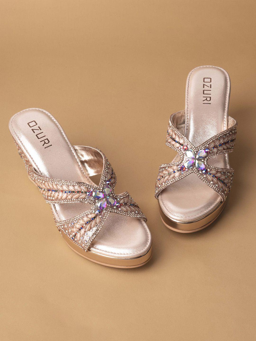 ozuri embellished wedge heels