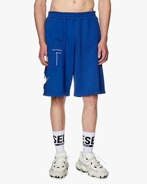 p-crowstrapoval regular graphic mid rise short pants