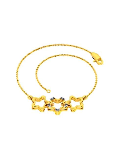 p.c chandra jewellers charming 14k yellow gold and diamond star design bracelet