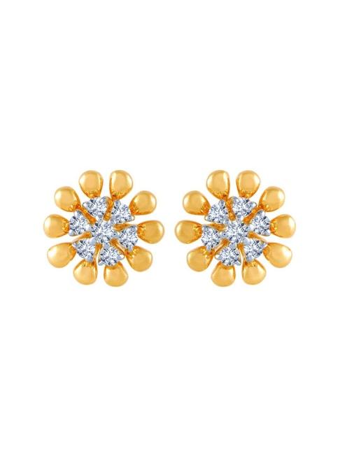 p.c. chandra jewellers 18 kt gold & diamond earrings
