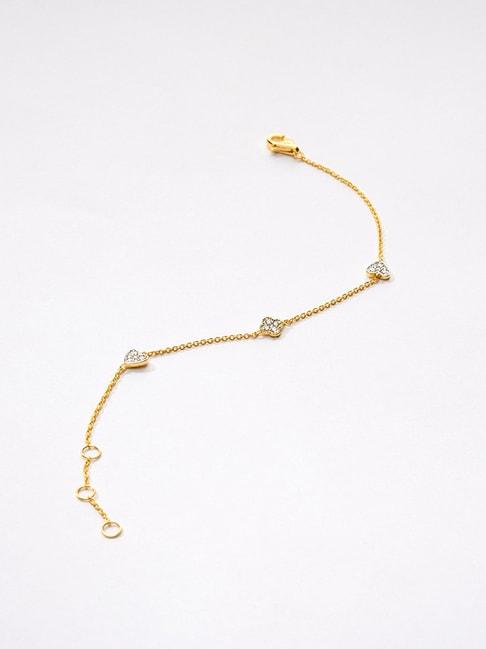p.n.gadgil jewellers 14k gold heart and bloom for women flexible fit diamond bracelets for women