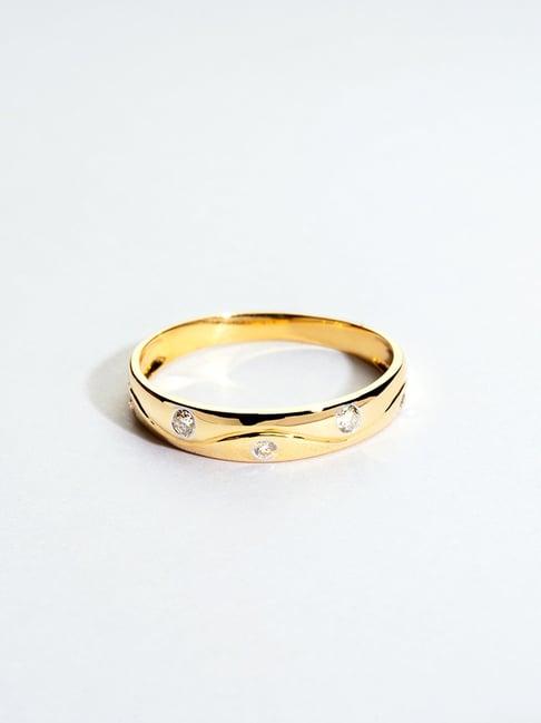 p.n.gadgil jewellers 14k gold delicate wavy band diamond rings for women