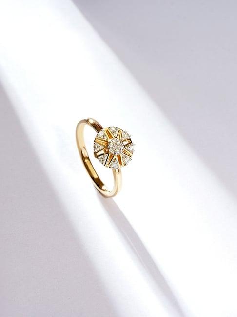 p.n.gadgil jewellers 14k gold simple sunflora casual diamond rings for women