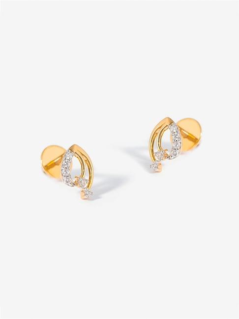 p.n.gadgil jewellers 14k yellow gold mini delight diamond stud earrings