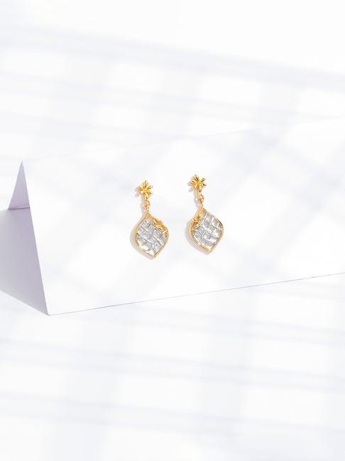 p.n.gadgil jewellers 22k yellow gold streamlined adornment dangler earrings
