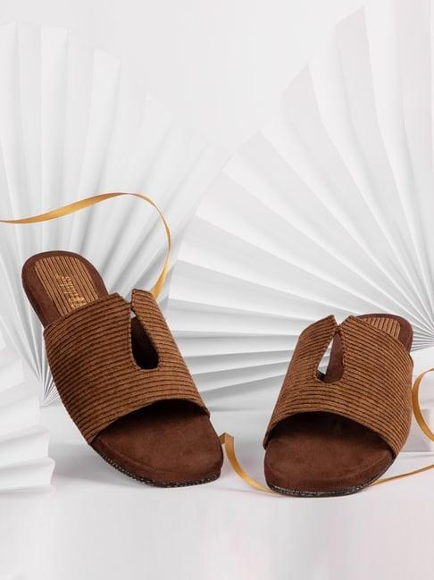 paaduks women's cord of kings brown casual sandals