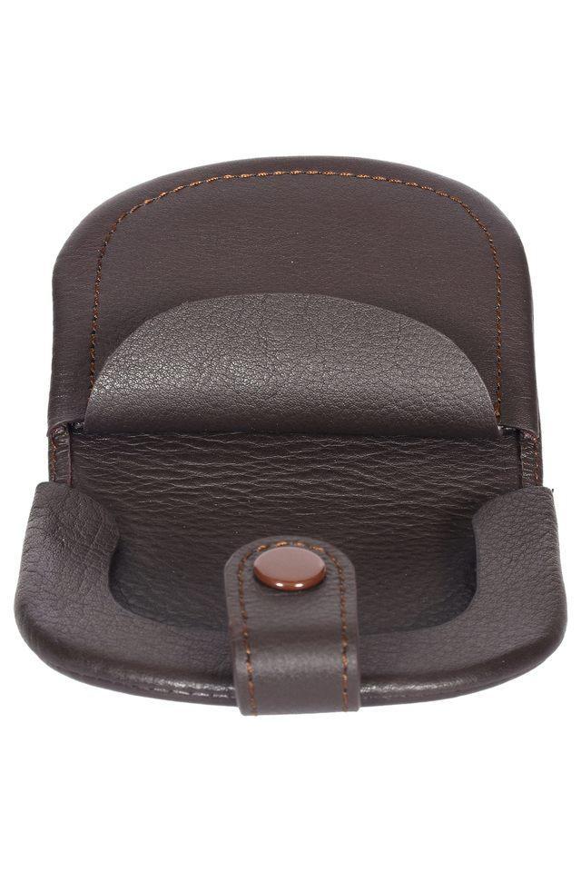 pablo solid pure leather button closure unisex waist pouch