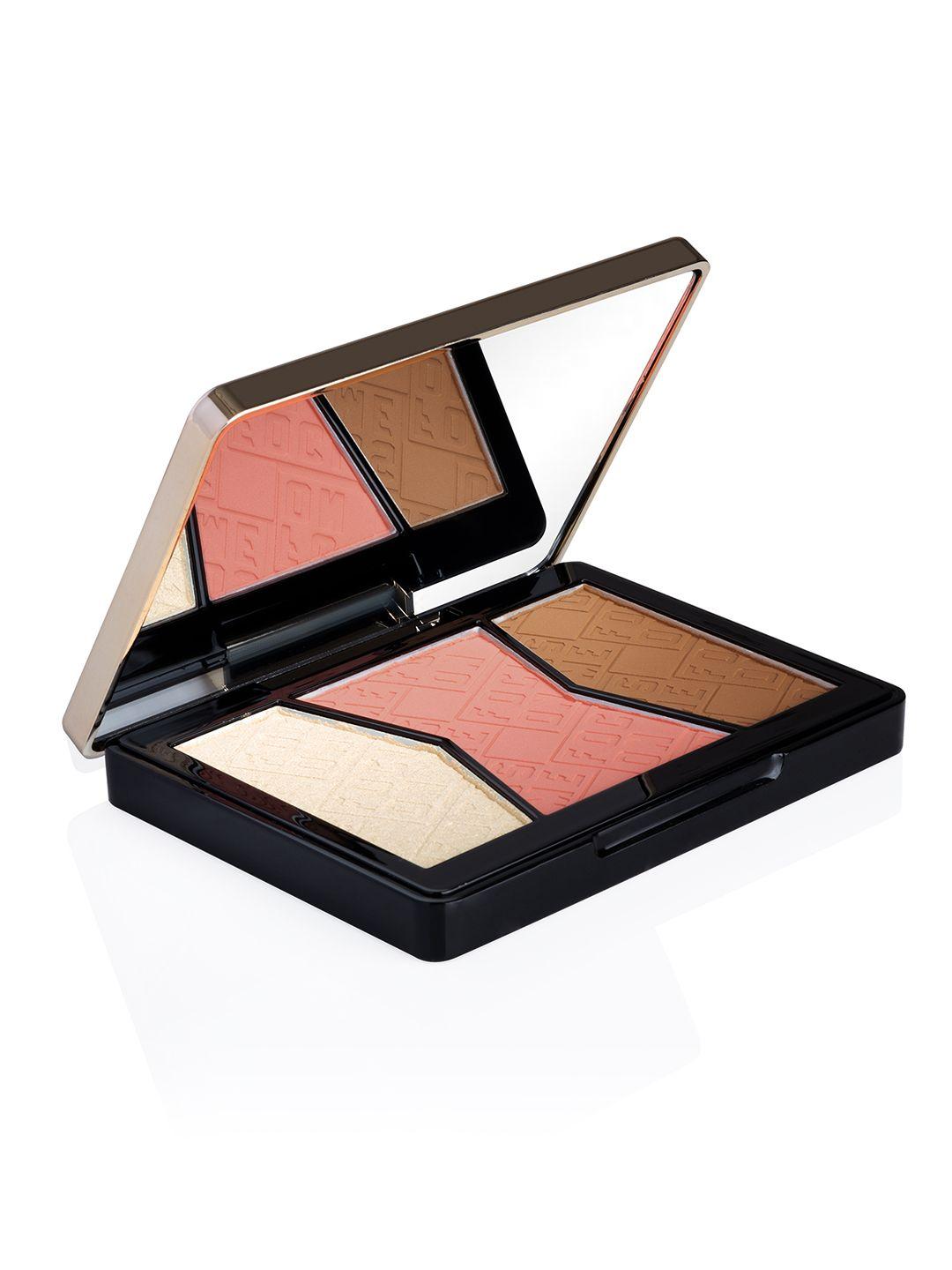 pac focus on me high-pigmented 3-in-1 blush & highlighter palette - medium