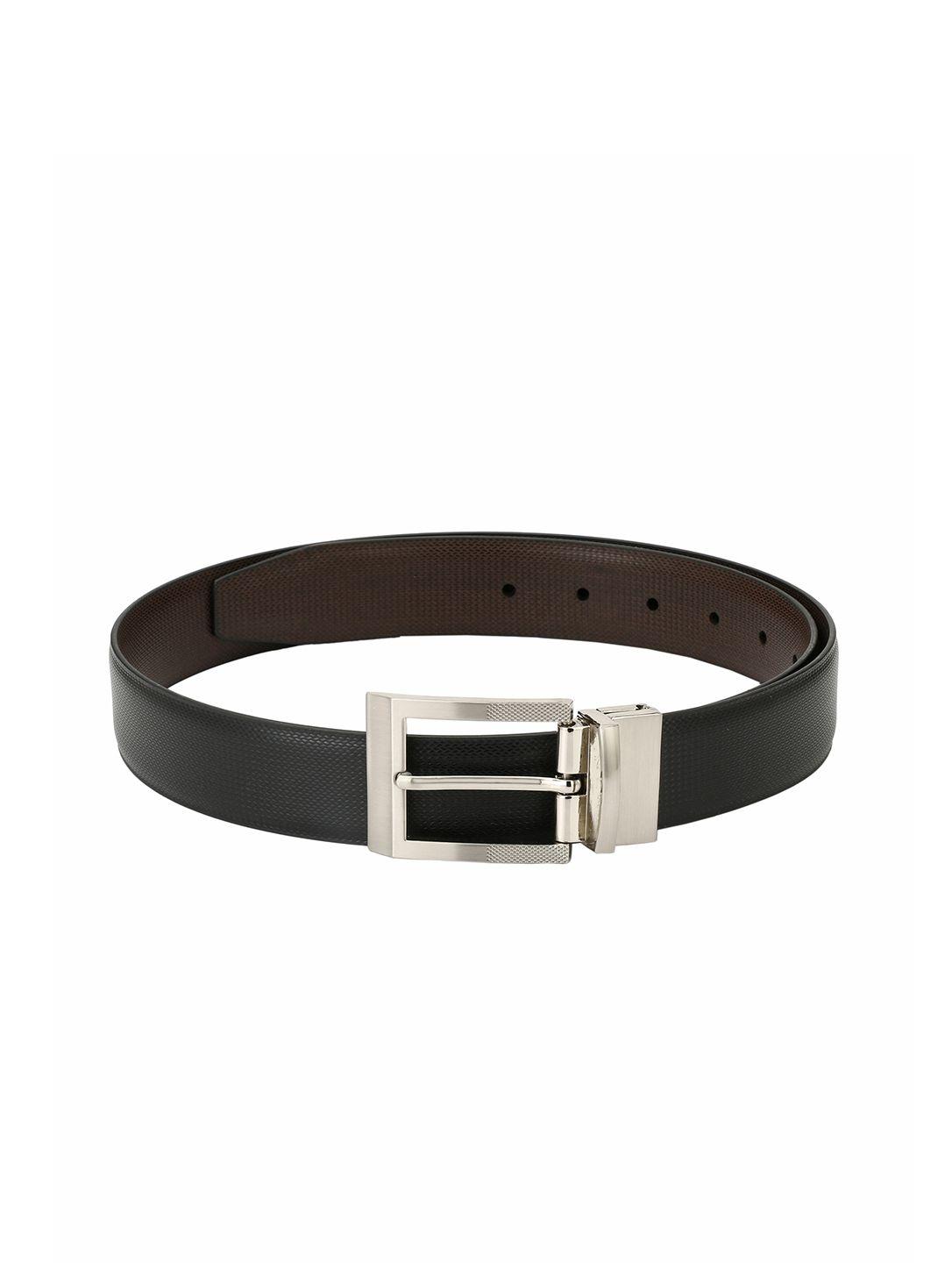 pacific gold men black & brown reversible solid belt