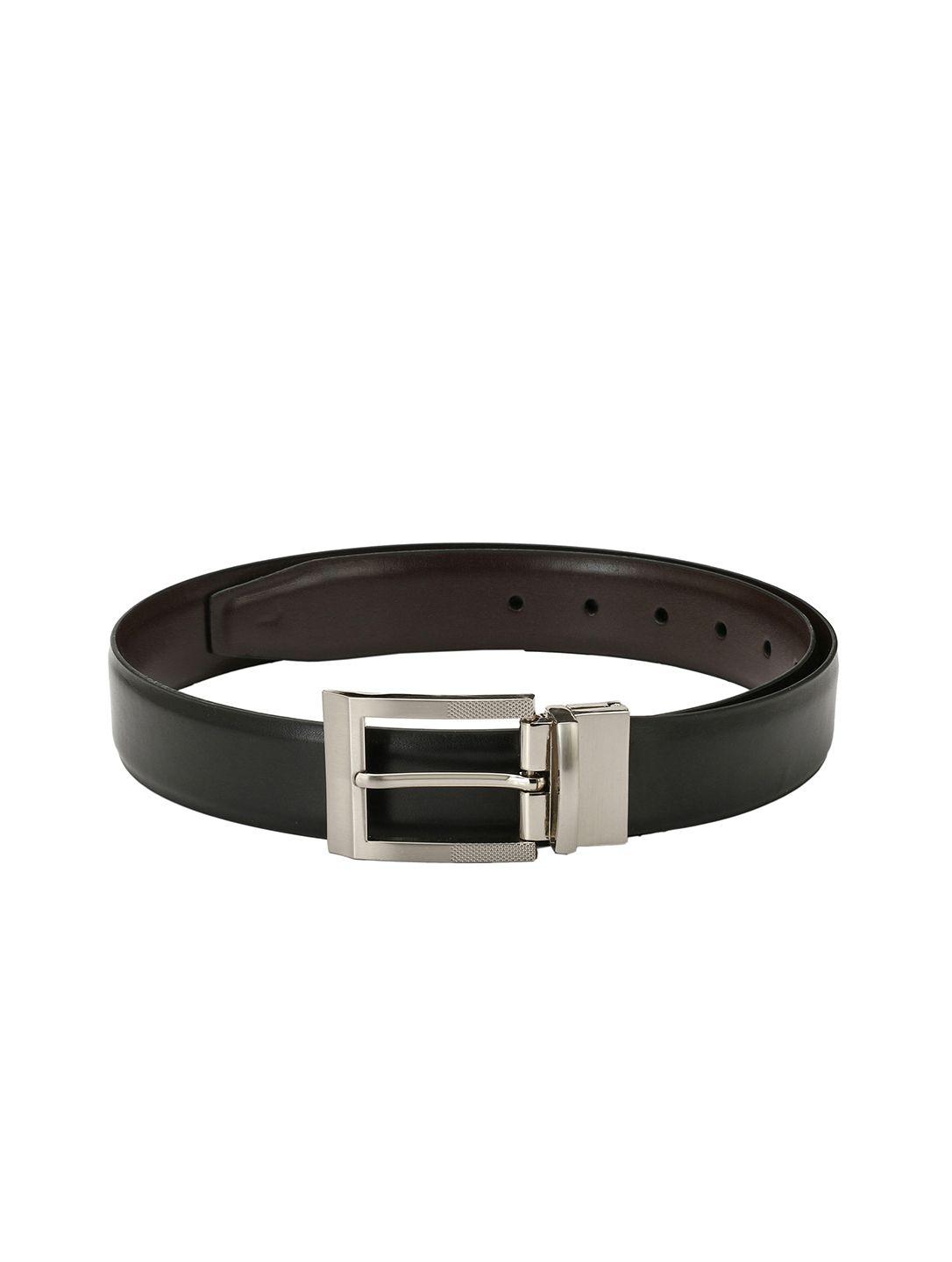 pacific gold men black & brown solid reversible   belt