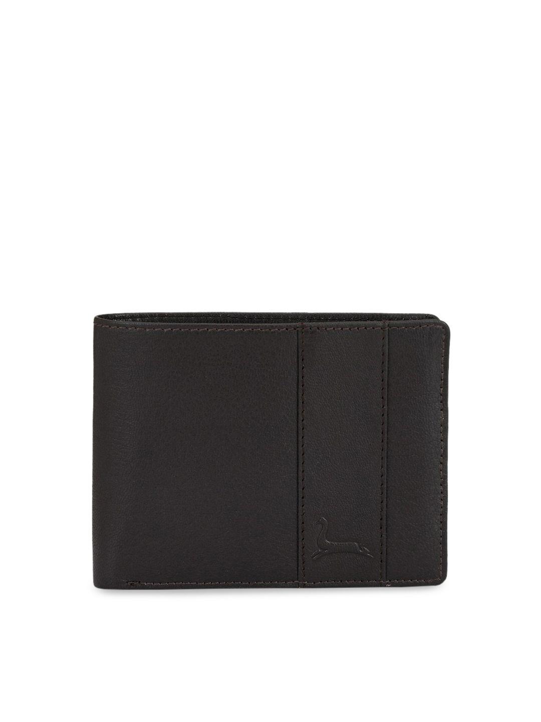 pacific gold men brown solid two fold wallet