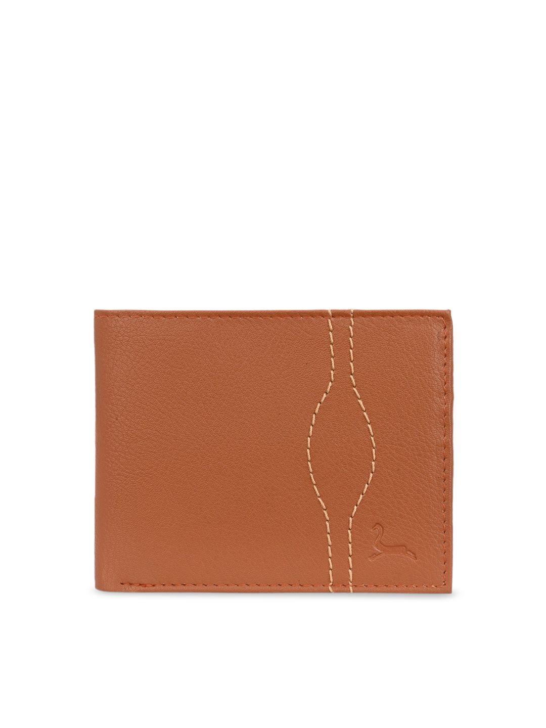 pacific gold men tan brown solid two fold wallet
