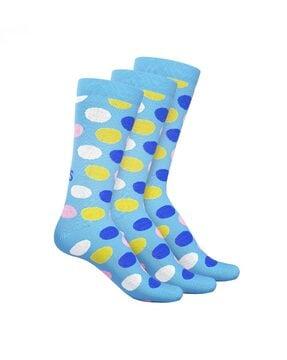 pack  of 3 men polka-dot print everyday socks