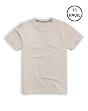 pack of 10 men regular fit round-neck t-shirts