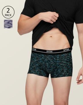 pack of 2 abstract print elasticated waistband trunks