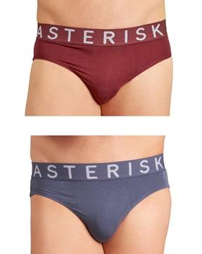 pack of 2 briefs with brand print
