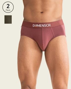pack of 2 briefs with elasticated waist