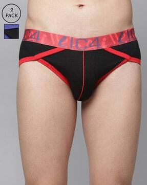 pack of 2 briefs with elasticated waistband